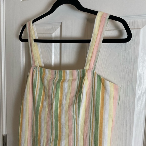 Forever 21 Striped Sleeveless Dress linen blend Size large - Picture 3 of 9